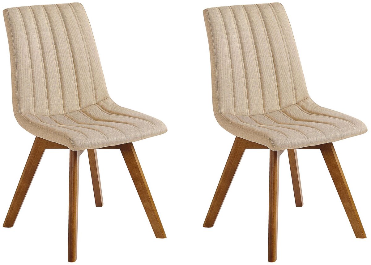 CALGARY - Eetkamerstoel - Zandbeige - Polyester