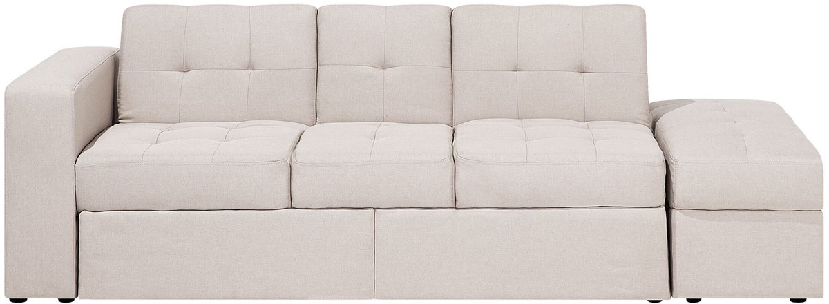 Beliani FALSTER - Slaapbank 3-zits - Beige - Polyester