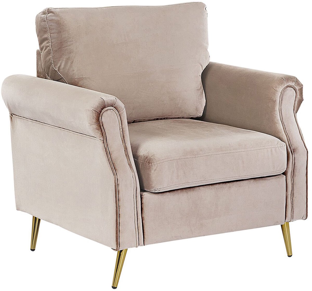 VIETAS - Fauteuil - Taupe - Fluweel