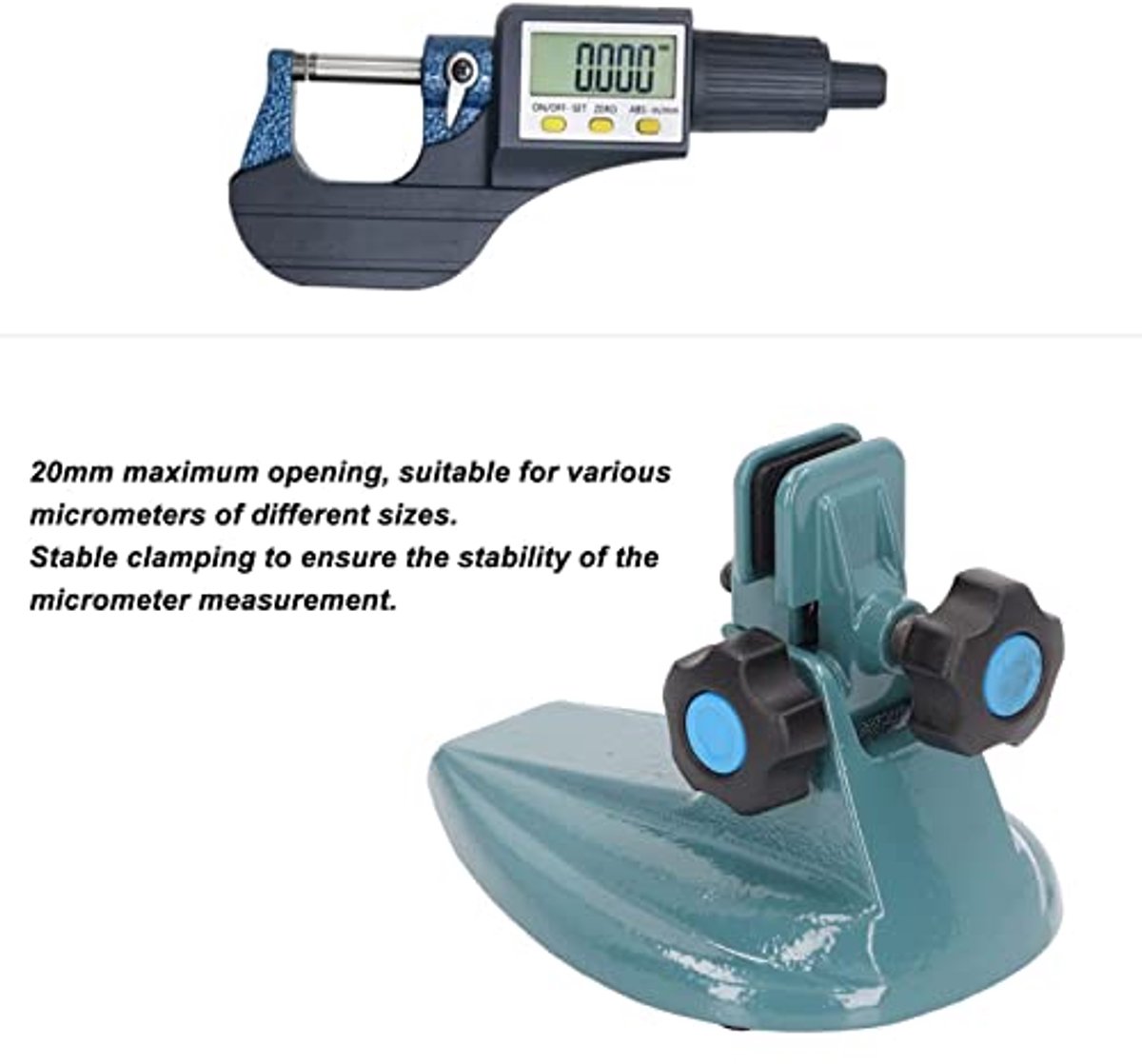 Micrometerhouder, micrometerstandaardhouder, legeringstalen beugel, bevestigingsbasis, gereedschap voor het werken met binnenmicrometers