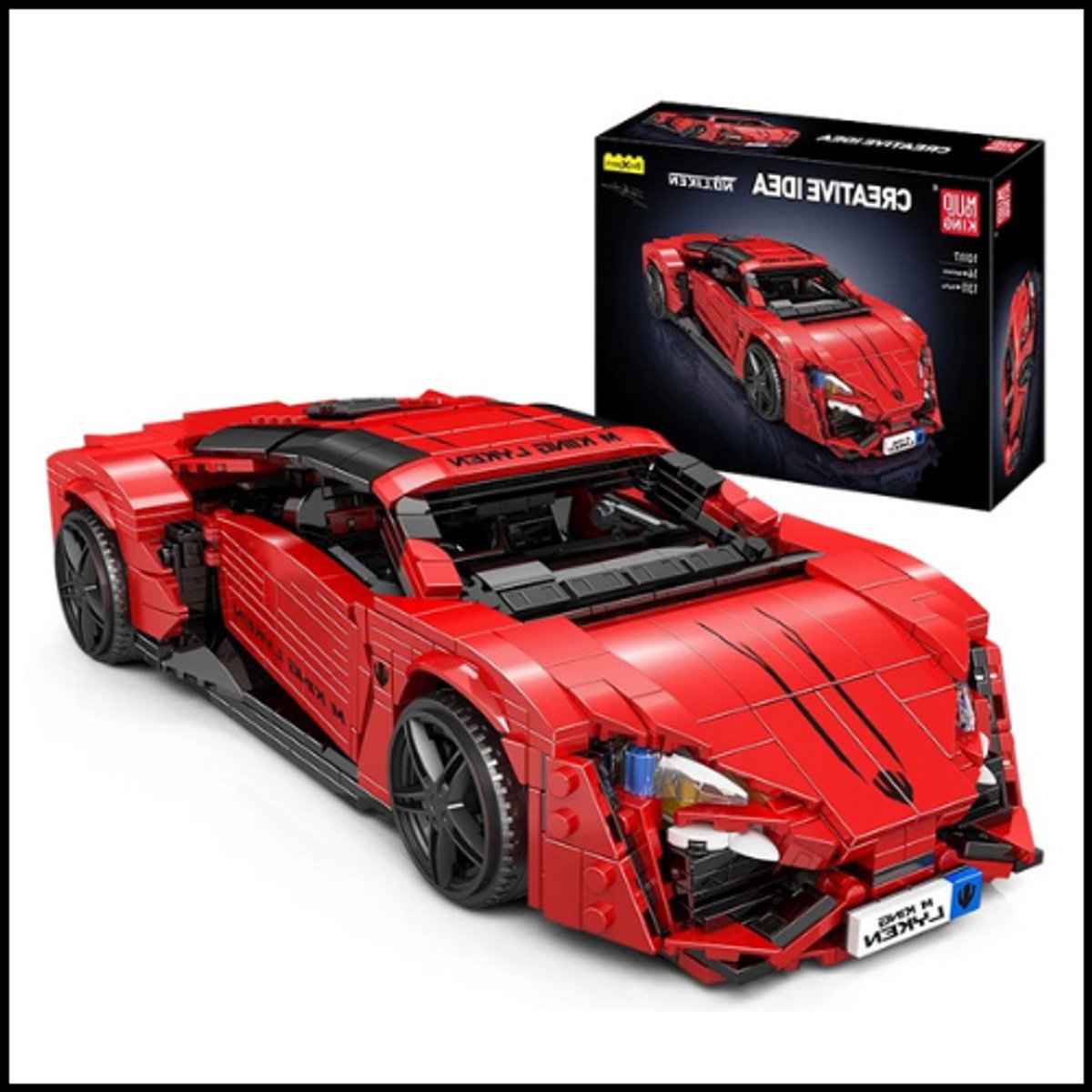 Technisch Lego Autospeelgoed - Rode Lykan - Sport Race Auto - 1311 Stuks - Compatibel Met Lego