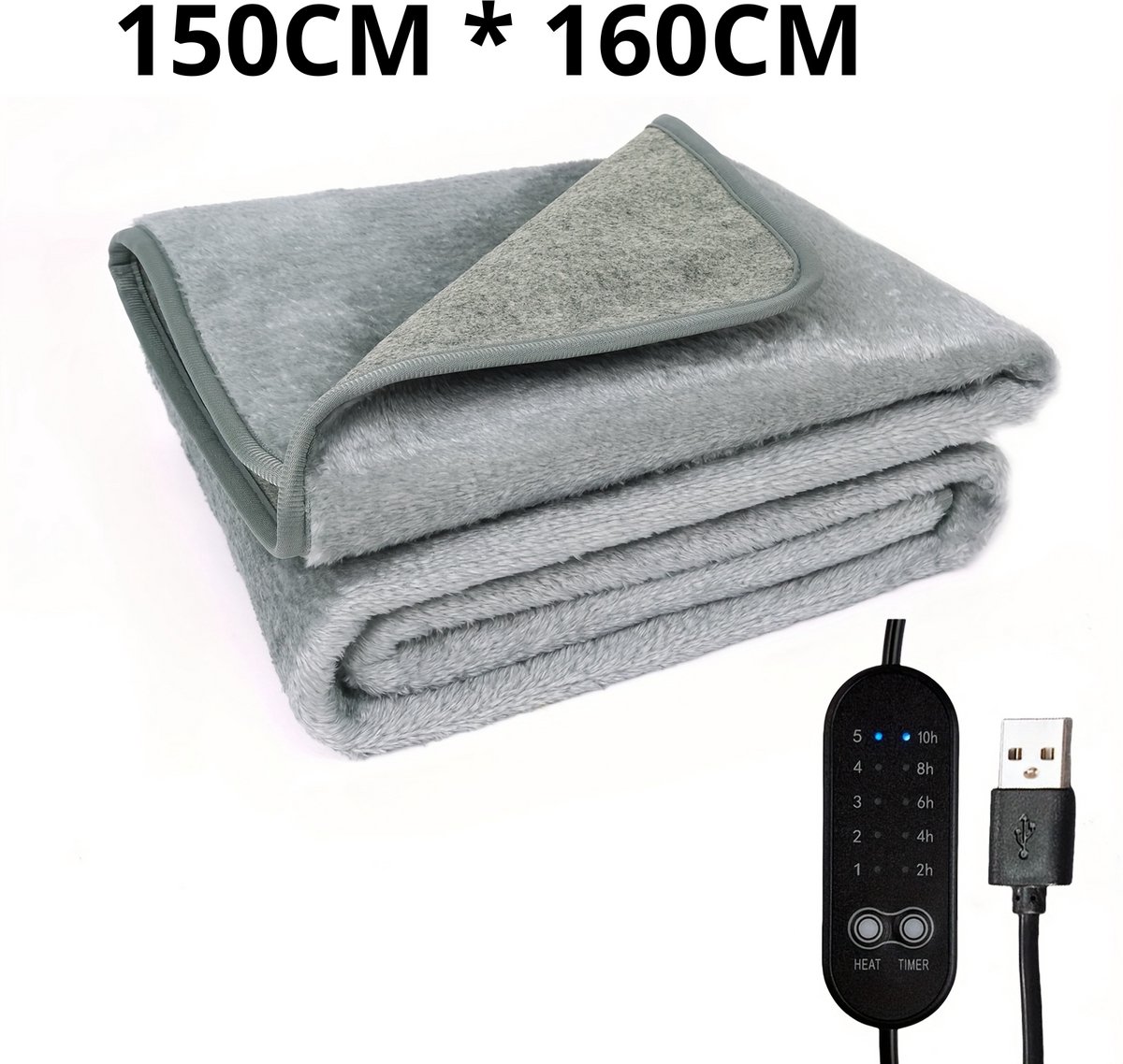 elektrische deken - heated blanket - USB Verwarmde Matrasmat met 5-Niveaus Timer & Temperatuurregeling - Schoon te Maken, Veilige Technologie, Voor Individueel Gebruik, Outdoor Liefhebbers