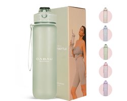 Cabau Bloom Waterfles / Drinkfles - 1 liter - Pistachio Green - Handige drinktuit & unieke maataanduiding - BPA- & Lekvrij - Drinkfles met rietje volwassenen - Drinkfles volwassenen - Drinkfles 1 liter - Verschillende drinkflessen - Cadeau voor haar