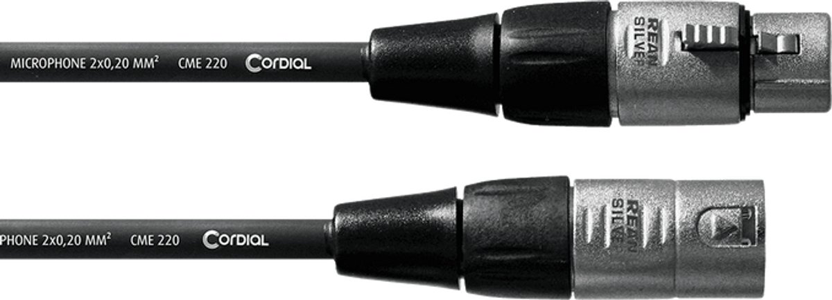 Cordial CFM FM Essentials Microfoonkabel – XLR mannelijk/vrouwelijk - Zwart