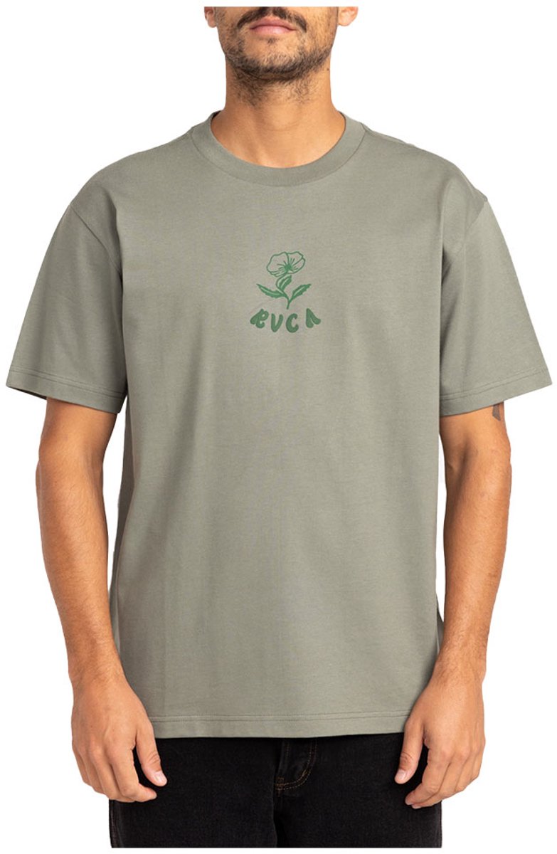 Rvca Balance Flower T-shirt Met Korte Mouwen Groen S Man