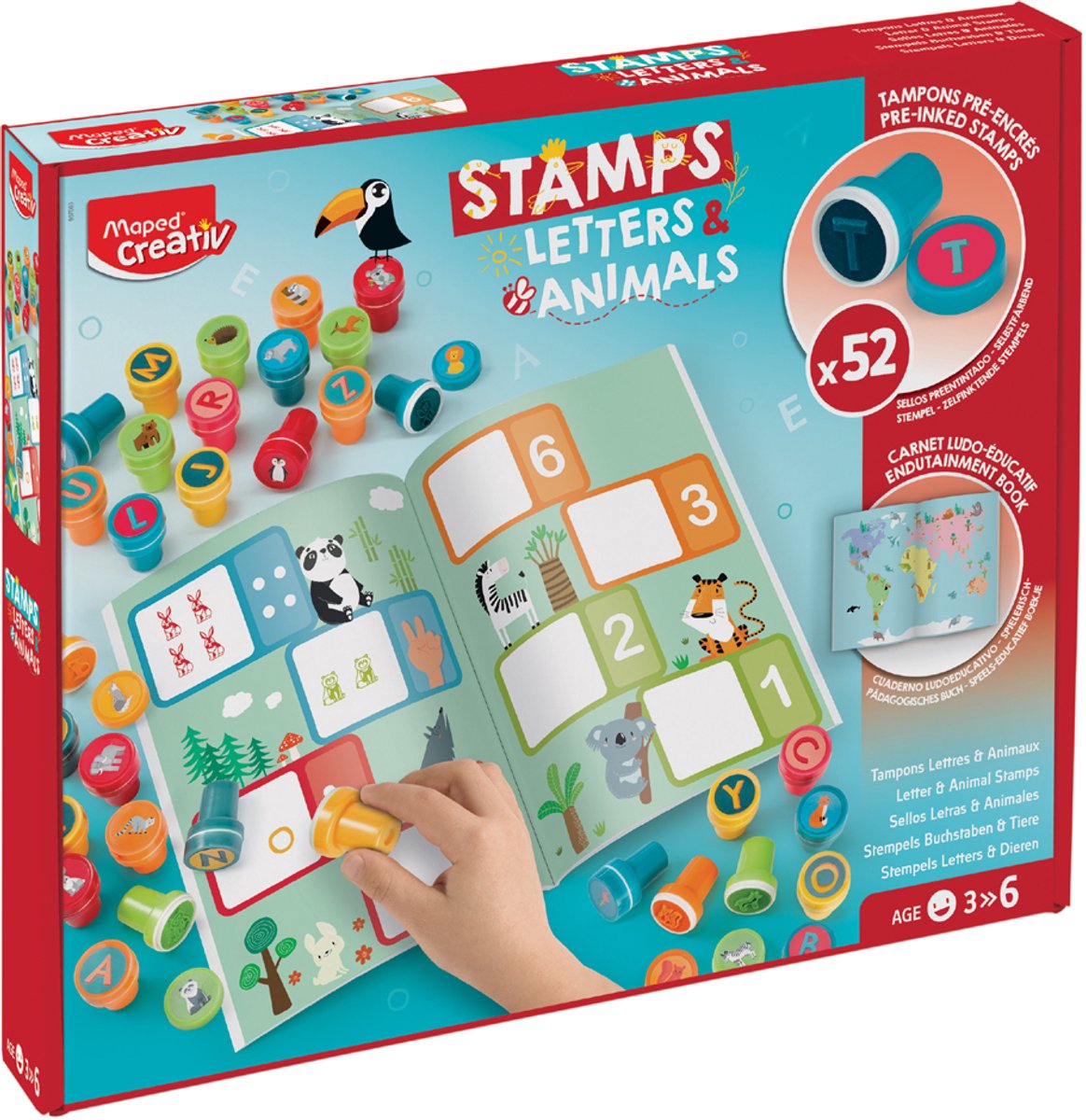 Maped Creativ stempelset 'Letters & Dieren', karton