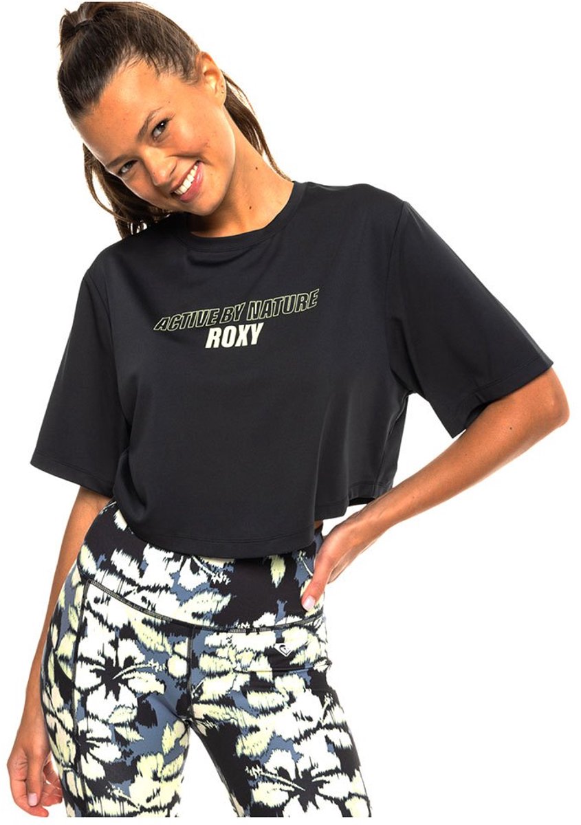 Roxy Beachboun Boxy Uv Korte Mouw T-shirt L Vrouw Zwart
