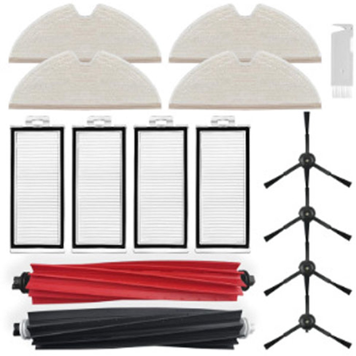 Geschikt voor Roborock Q5Pro/Q5 PRO+/Q8 Max /Q8 Max + Accessoires voor stofzuigers: filter, zijborstels en hoofdborstelset vervangingsonderdeel-15 stuks