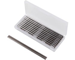 TOVBMUP Schaafmessen - 10 stuks - 82 mm - HSS omkeerbare messen - Professionele houtvervangmessen - Elektrische schaafmessen - 82 x 5,5 x 1,2 mm - Geschikt voor Bosch schaafmachines, handschaafmachines en houtbewerkingsmachines