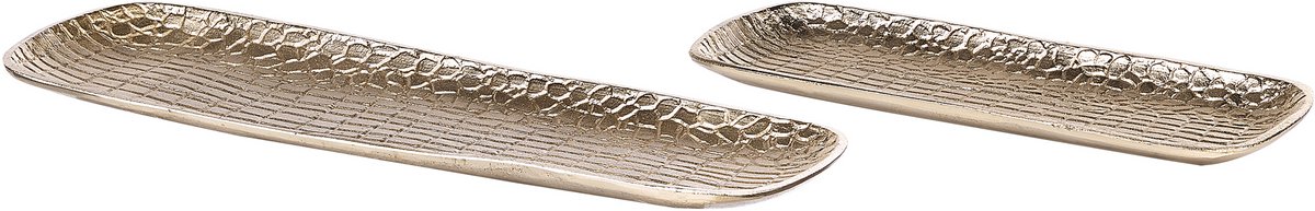 BRANTAS - Decoratief dienblad set van 2 - Goud - Aluminium