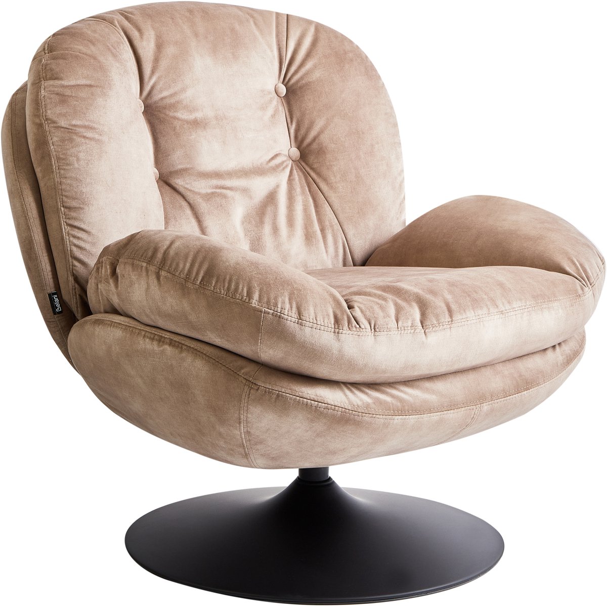 NOLVIK - Fauteuil - Zandbeige - Fluweel