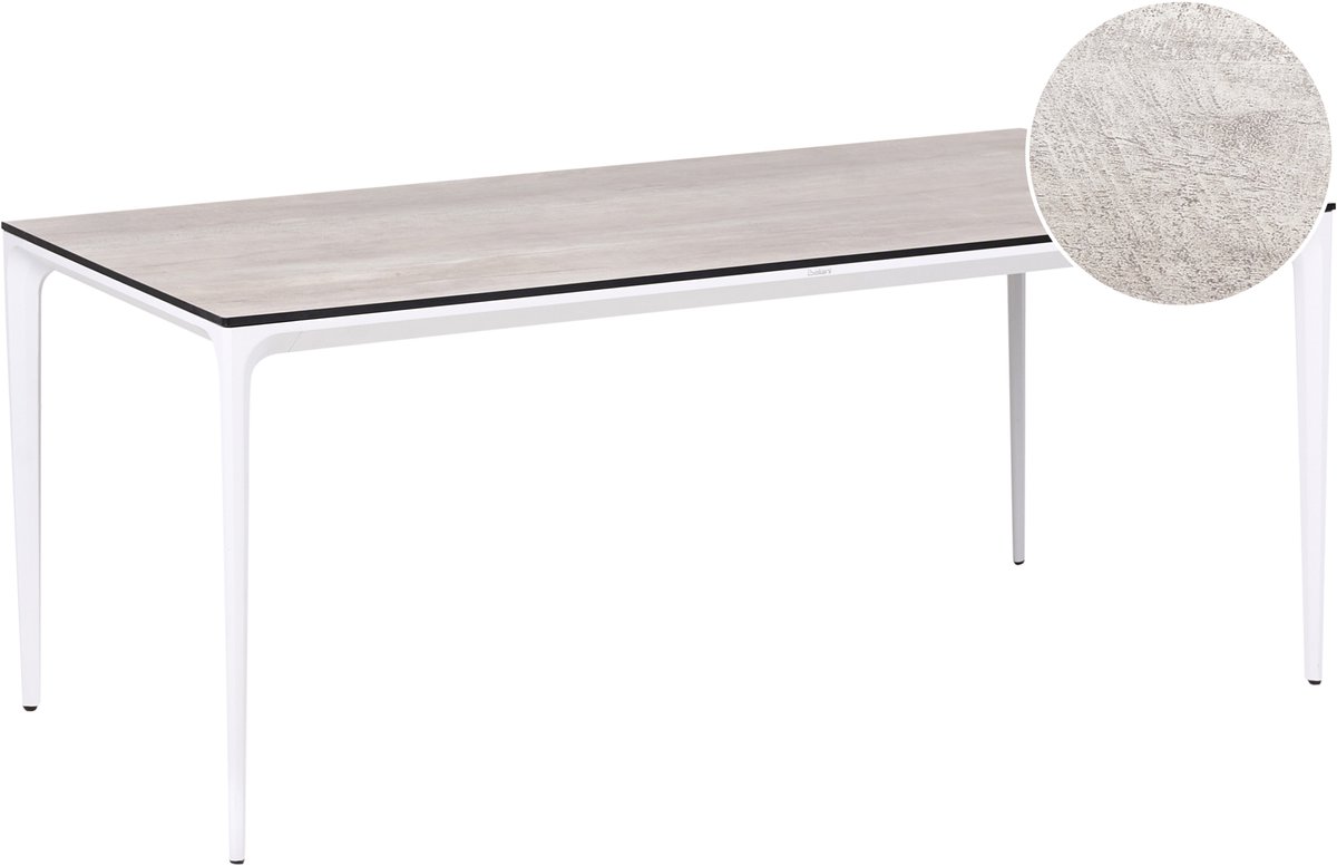 SOVARETO - Tuintafel - Wit/Lichtgrijs - HPL/Aluminium
