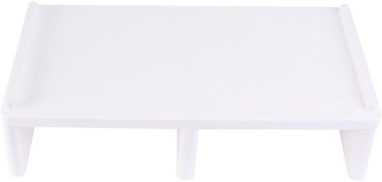 Foto: Trankielo monitorstandaard met opbergruimte instelbare bureau riser voor computer en televisie wit kunststof