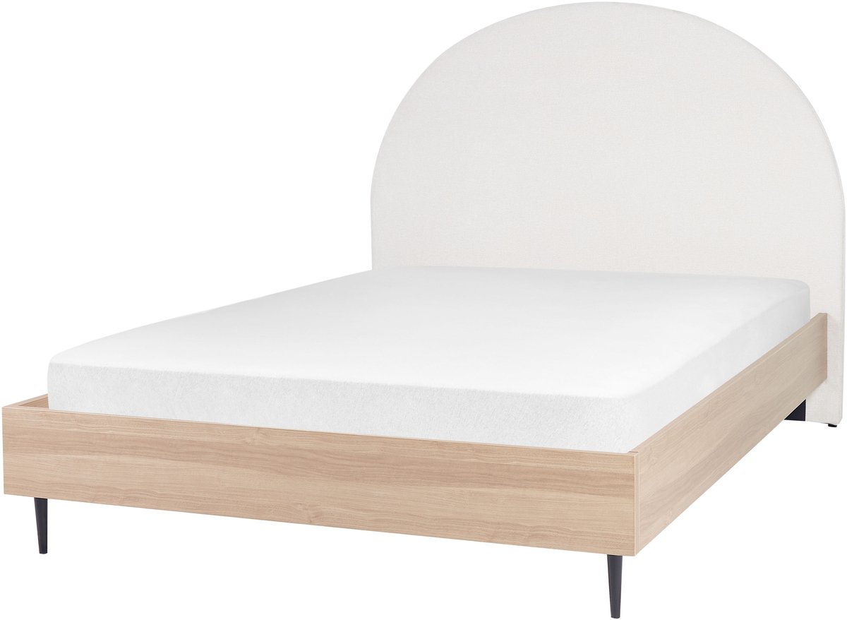 BELIANI MILLAY - Bed - Gebroken wit - 140 x 200 cm - Stof