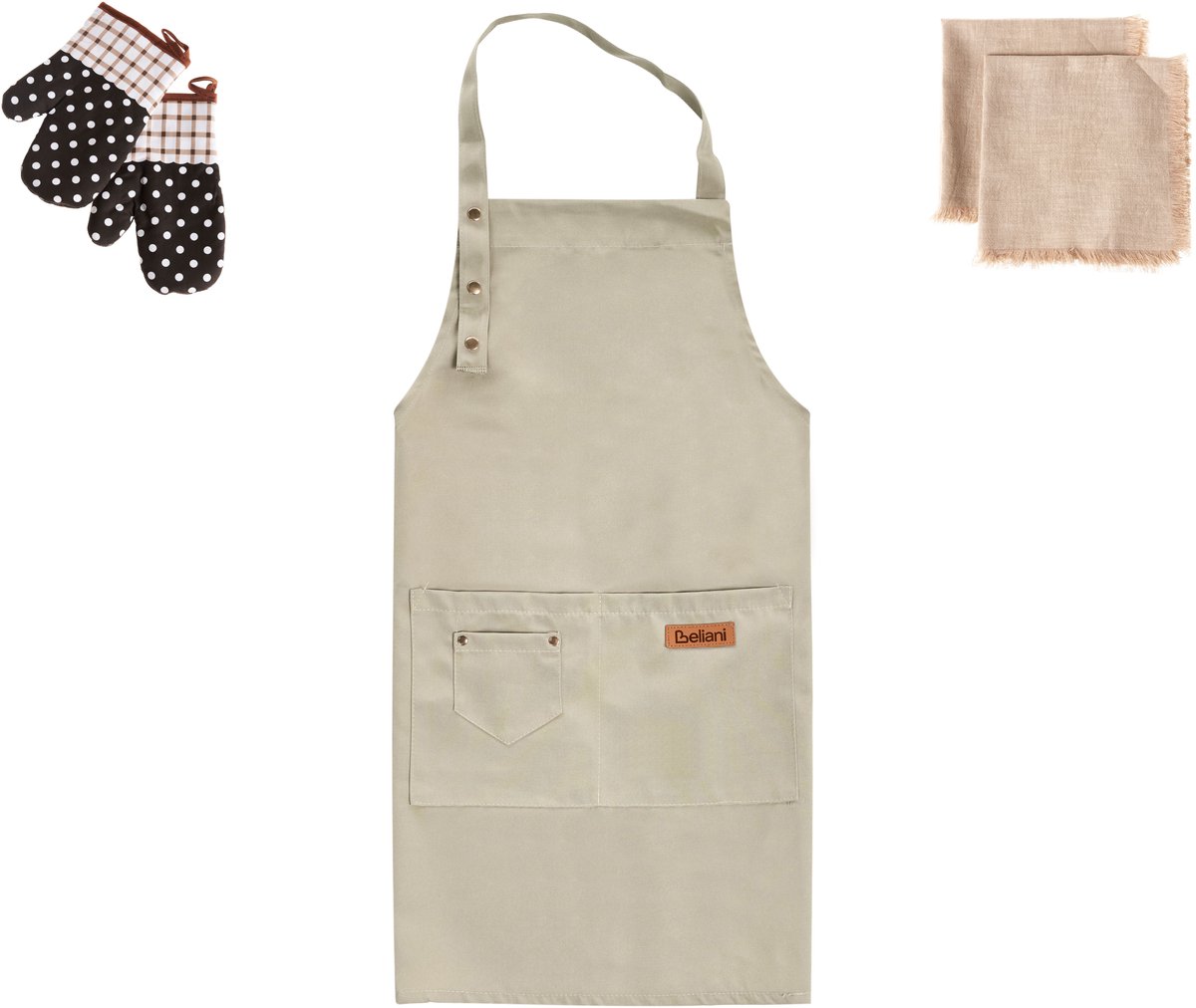 BELIANI PISUM - Keukentextiel set - Beige - Polyester