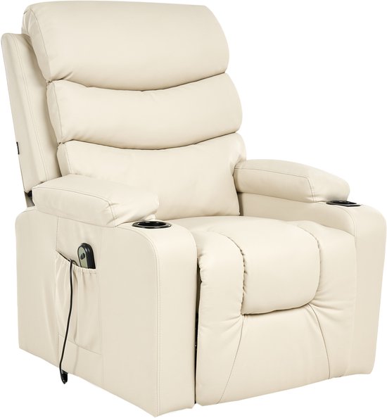 Beliani ETER Relaxfauteuil Elektrisch Beige Kunstleer