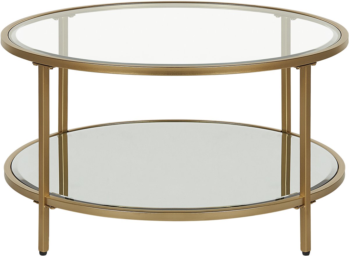 Beliani BIRNEY - Salontafel - Goud - Veiligheidsglas