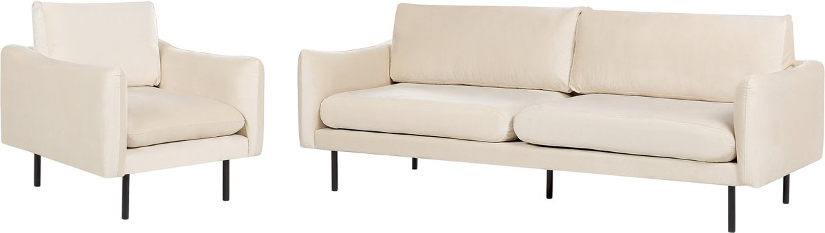 VINTERBRO - Bankenset - Lichtbeige - Fluweel