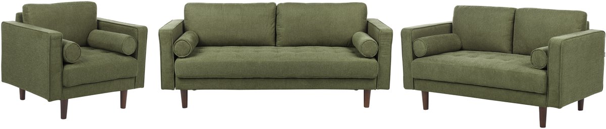 NURMO - Woonkamer set 6-zits - Donkergroen - Polyester