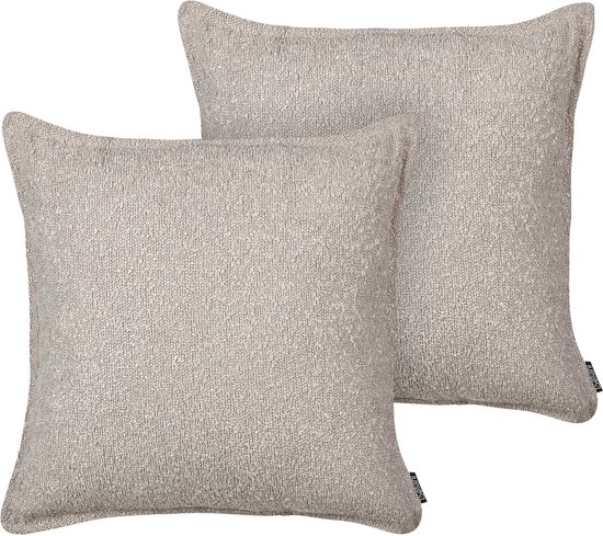 SENECIA - Lot de 2 Sierkussen - Beige - Tissu Teddy