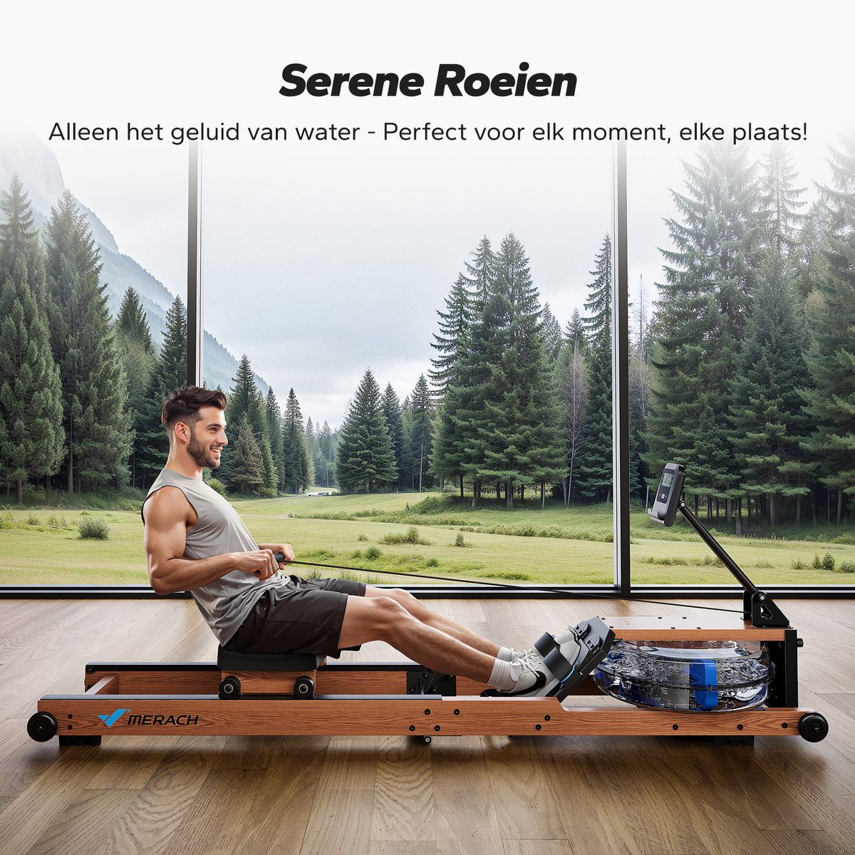 MERACH Roeitrainer waterweerstand - inklapbaar - Roeimachine - afbeelding 2