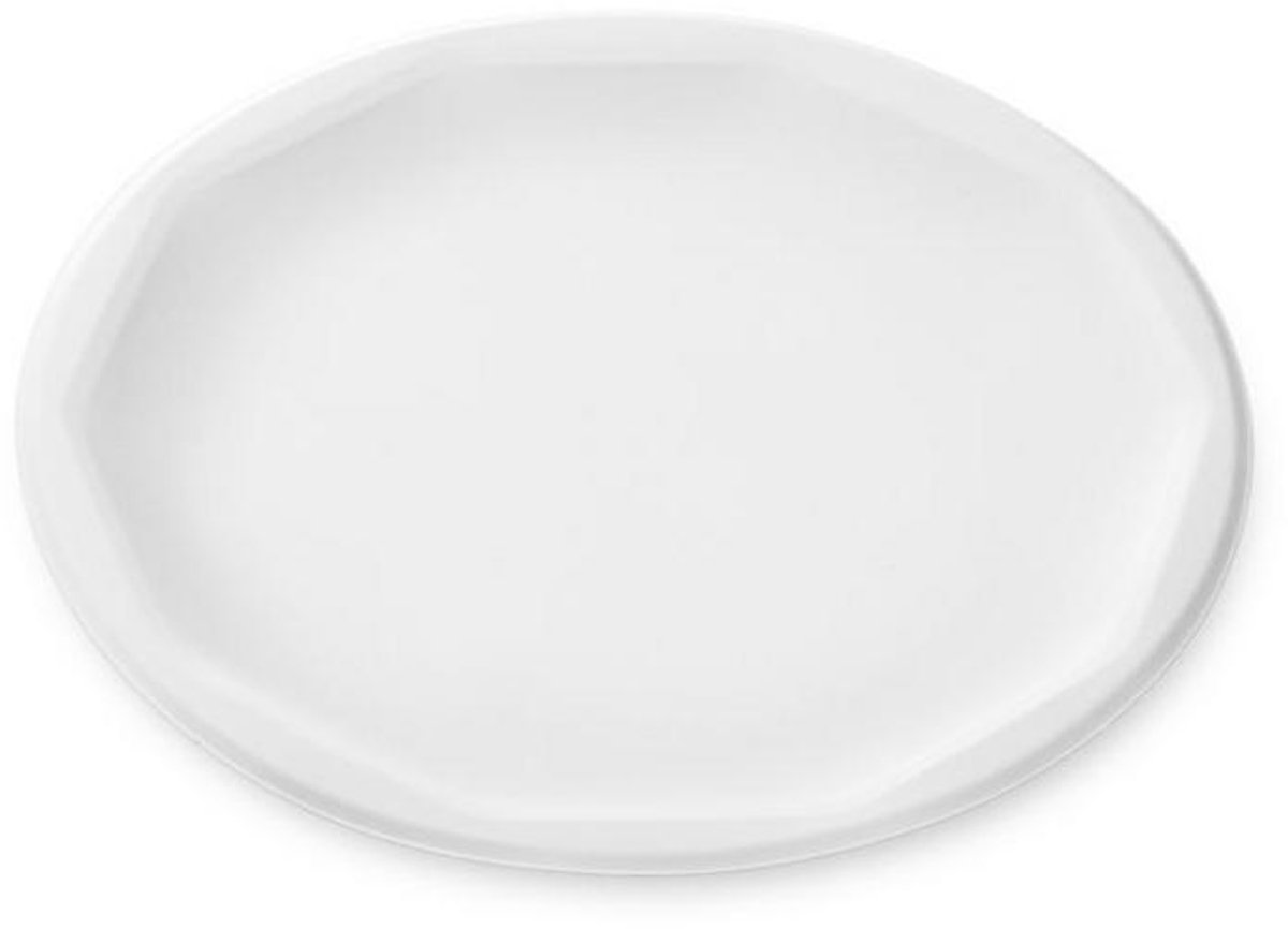 Suikerriet borden rond 225mm wit met sterrenrand, 50 stuks
