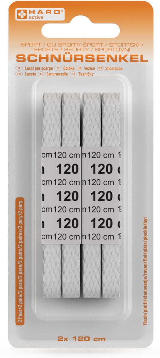 Witte sportveters, plat, 90 cm