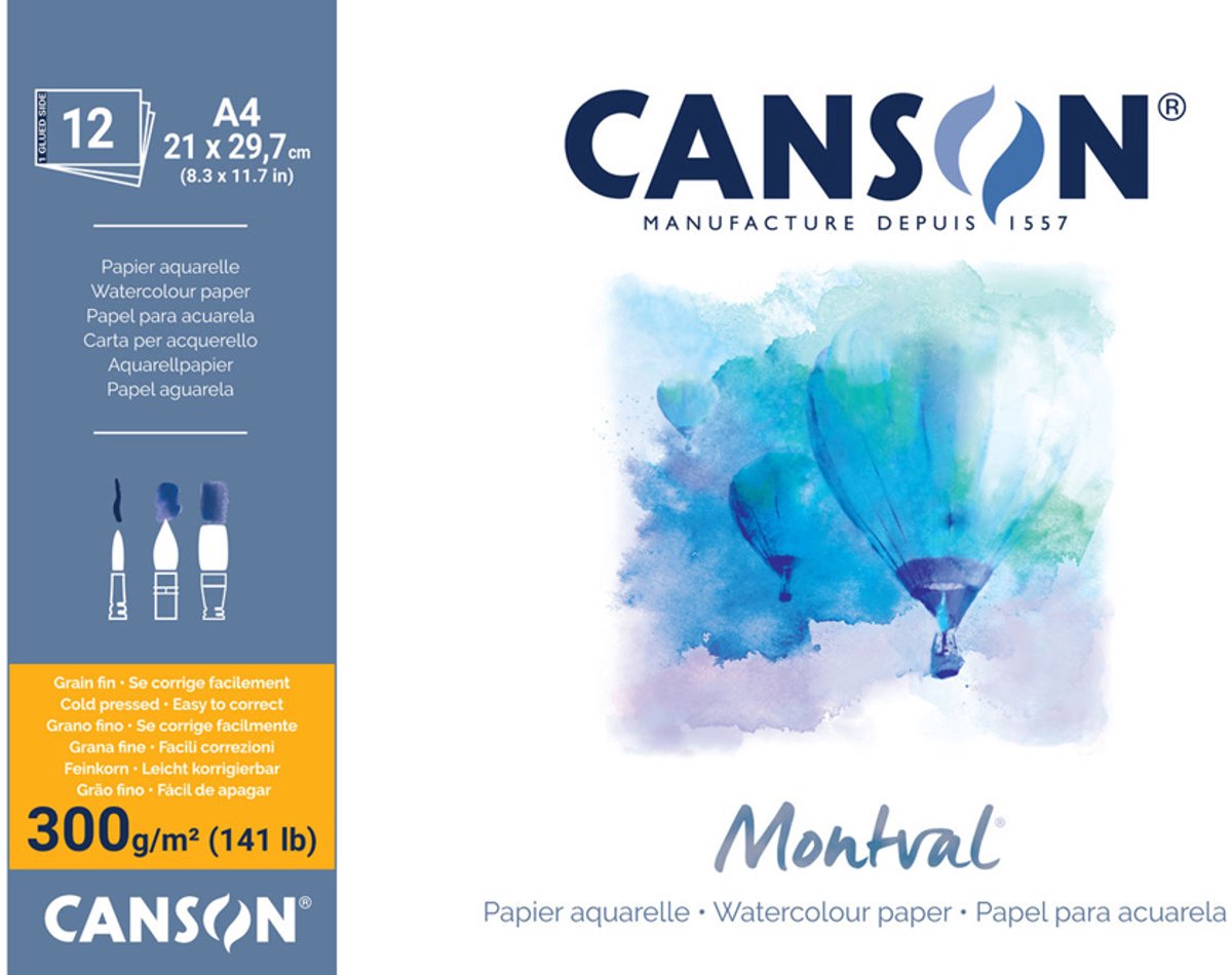 CANSON aquarelblok Montval 420 x 594 mm 300 g/m²