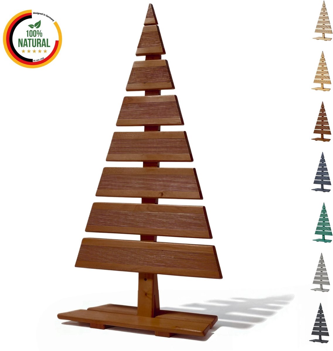 Floranica houten kerstboom natuurlijke den 90x45 cm kerstdecoratie grote houten boom van larikshout handgemaakt groot bruin