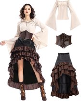 ATOSA Déguisement Pirate Commodor Femme XS – Costume Capitaine Veste Pantalon Tricorne – Soirée Thématique