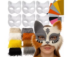 Maaleo DIY kattenmasker set 6-delig compleet met vilt en bont accessoires