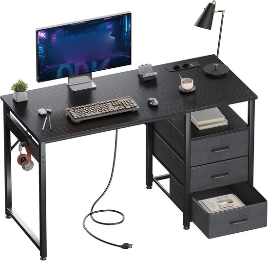 Schreibtisch Eckschreibtisch Winkelschreibtisch Winkelkombination Computertisch Bürotisch Arbeitstisch PC Laptop Tisch, mit Ablagen, 120x100x74cm(BxTxH), MDF