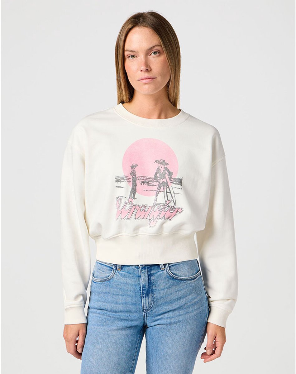 Wrangler Relaxed Sweatshirt Sweatshirt L Vrouw Wit