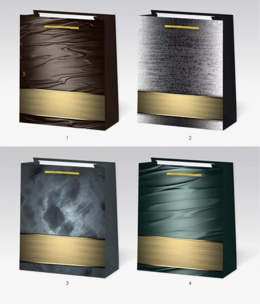 4 x Luxe papieren cadeautassen - 32*26*10cm – Stevig & Herbruikbaar – Verschillende Kleuren en Prints – Cadeau & Geschenktas