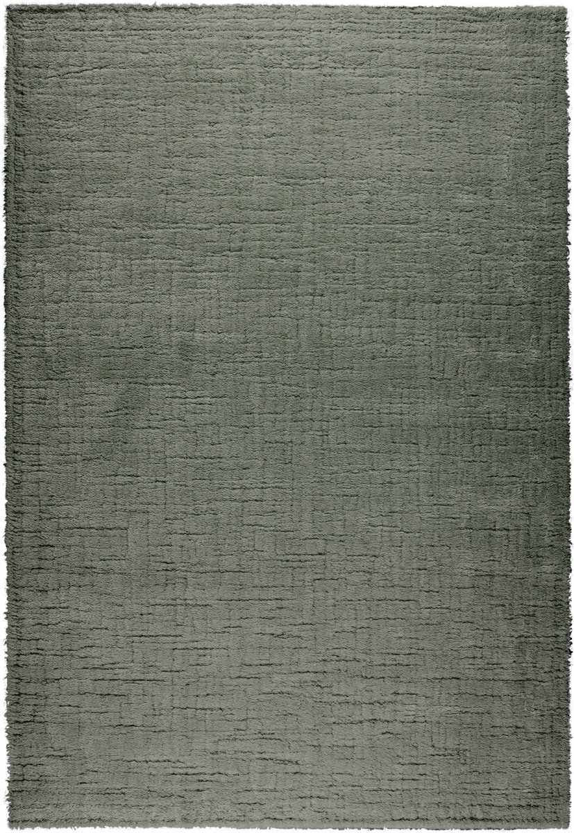 Rugsman Kyoto 014.0500.4343 Vloerkleed - 240 x 340 cm - Groen - Rechthoekig - Polyester - Eetkamer, Woonkamer, Slaapkamer - Effen - Modern
