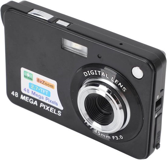 2.7 Inch TFT Screen Digital Camera, 48MP 4K 8x Zoom Anti-shake Digital Cameras Aiming and Shooting for Students, Auto Focus Car Face Beauty Multi Color Filter Pocket Camera