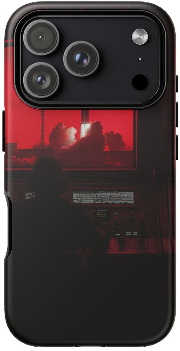 Raketlancering Controlekamer in Rood Licht – Telefoonhoesje Geschikt voor iPhone 17 Pro