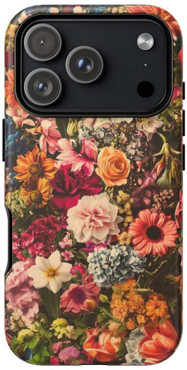 Levendig Multicolor Bloemenpatroon – Telefoonhoesje Geschikt voor iPhone 17 Pro