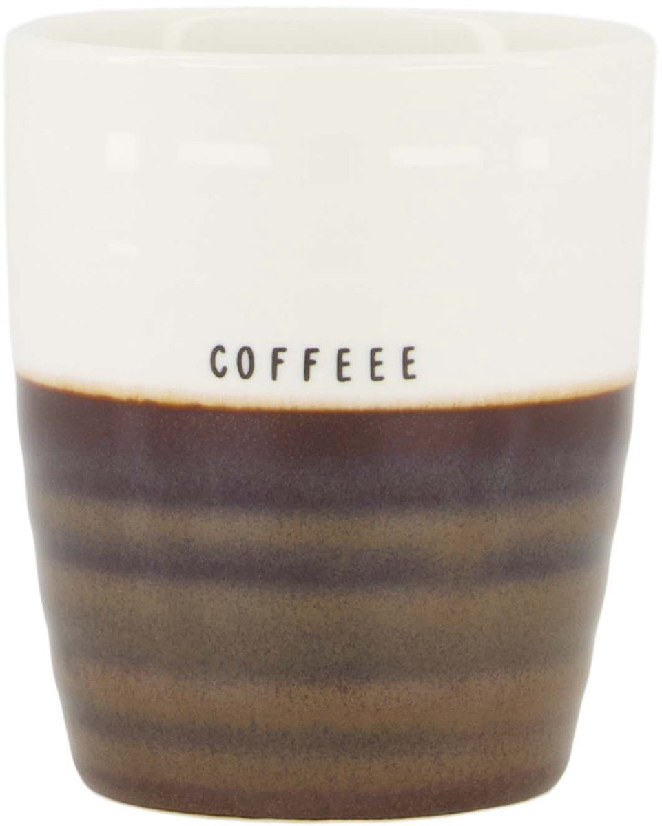 Zusss Koffiemok Coffee Wit/Bruin Wit