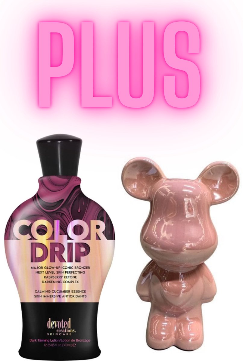 Devoted Creations Color Drip 360 ml PLUS Beeld Beer Roze 18 cm !