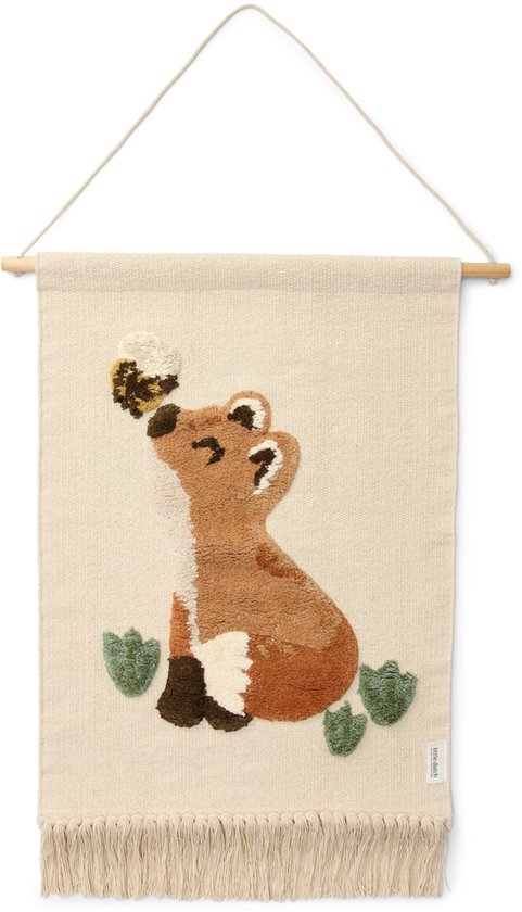 Wandkleed vos - Wit - Forest Friends