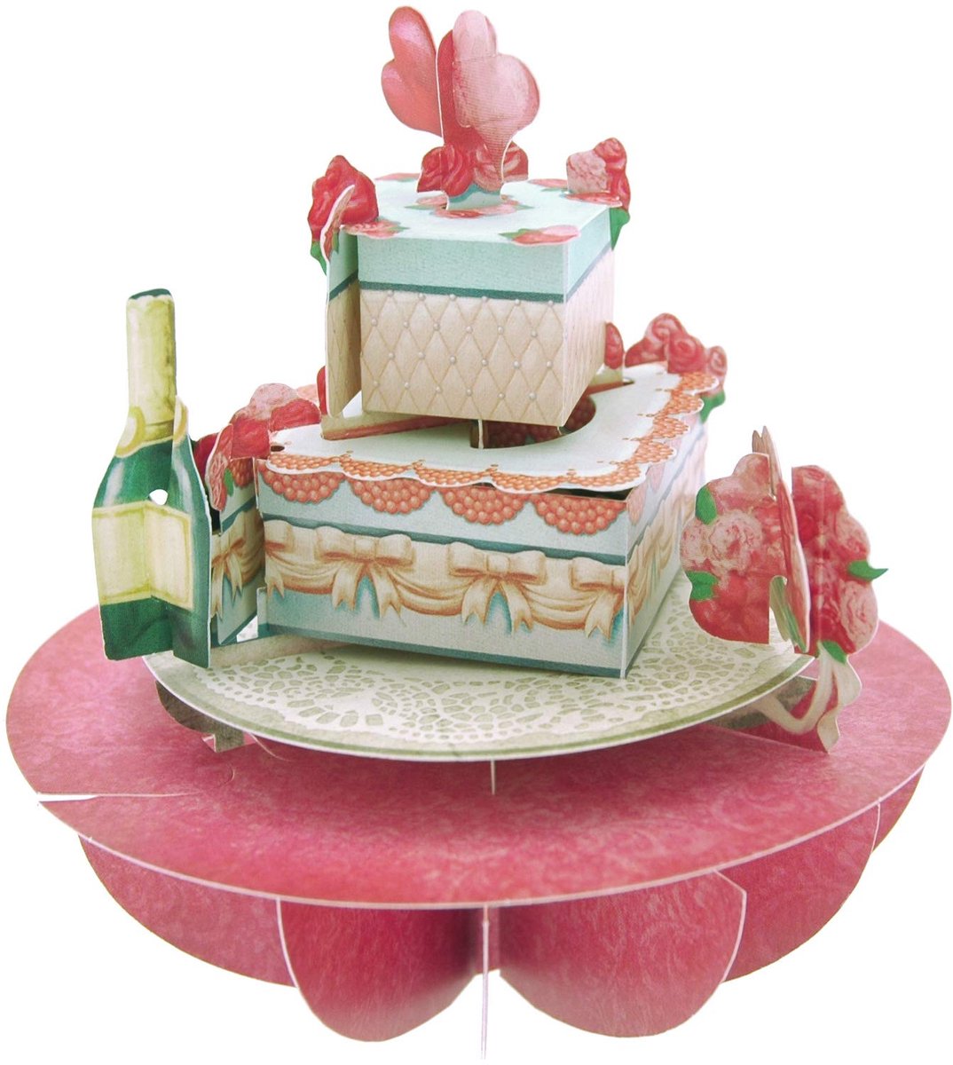 3D Kaart Wedding Cake - Santoro London Pirouettes