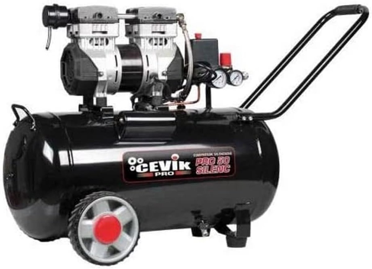 Stille Compressor 50L - Ideaal voor Luchtbellen, Oppompen en Pneumatische Gereedschappen