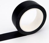 Zwarte Washi Tape - Masking plakband van 1.5 cm x 10 meter - Laat geen lijmresten achter