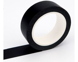 Washi Tape Zwart - 10 meter x 1.5 cm. Masking Tape - Rol Zwart Plakband - Black Tape