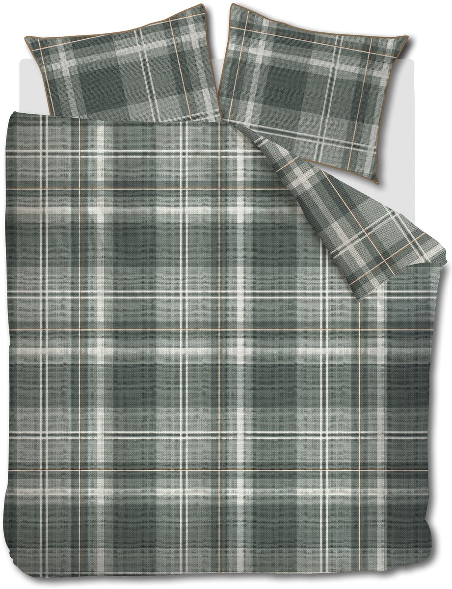Rivièra Maison Tartan Check dekbedovertrek - Lits-Jumeaux XL - 260 x 200/220 cm - Groen