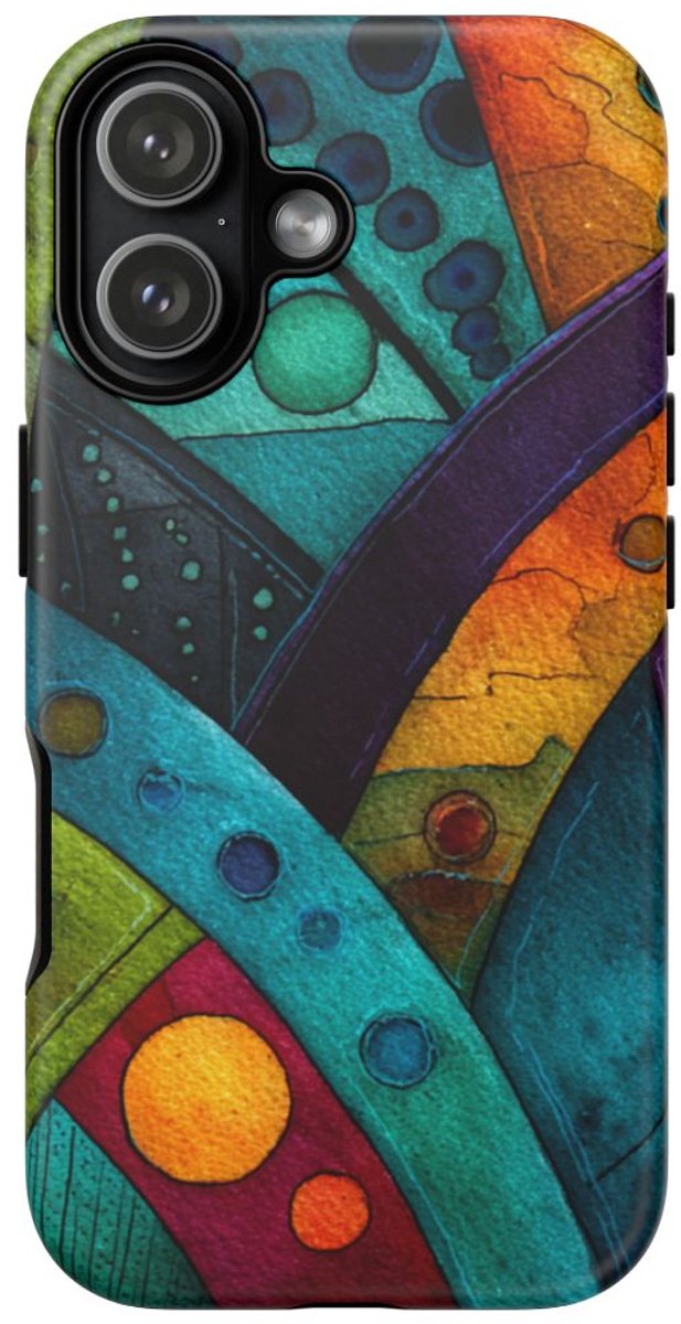 Kleurrijke Geometrische Abstracte Kunst – Telefoonhoesje Geschikt voor iPhone 17