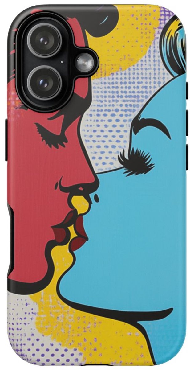 Popart Kussend Stel – Telefoonhoesje Geschikt voor iPhone 17