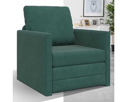 Slaapstoel - Uitklapbaar - Slaapbank - Logeerbed - Zetelbed - Slaapfauteuil - Vouwbed - 1 persoons - Zeer comfortabel - Donkergroen
