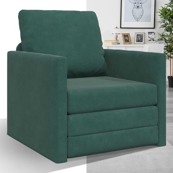 Fauteuil-lit - Pliable - Canapé-lit - Lit d'appoint - Canapé-lit - Canapé-lit - Lit pliant - 1 personne - Très confortable - Vert foncé